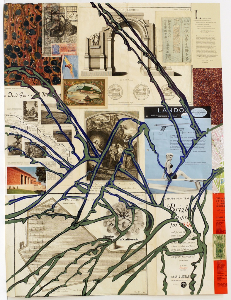 California Aloe II 2015 acrylic and collage on paper 93.0 × 70.0 cm ©Robert Kushner Courtesy of DC Moore Gallery
