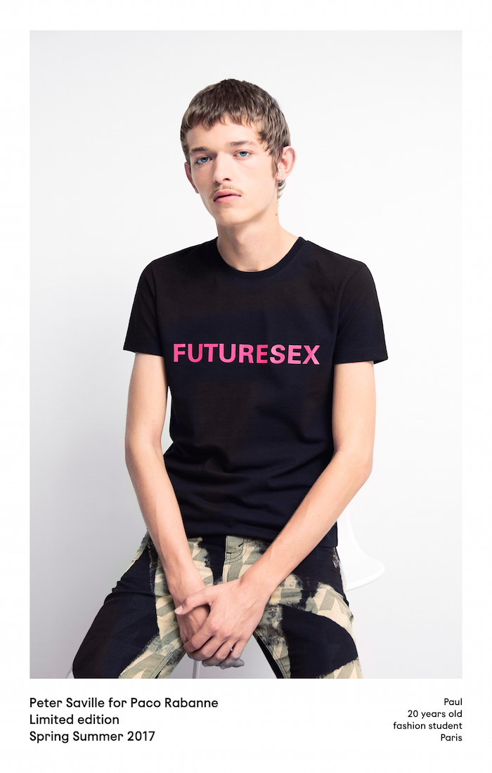 パコ ラバンヌ paco rabanne Tシャツ 新品　ピーター サビル 鬼才 Peter Saville (ピーター・サヴィル) とコラボ、paco