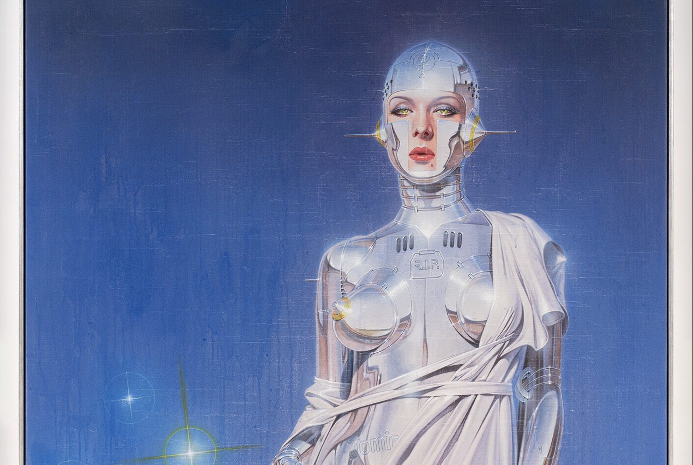 宇宙的な女性の顔のアート作品 新しい人類に向けたアート。ジェフリー・ダイチにて開催されるグループ