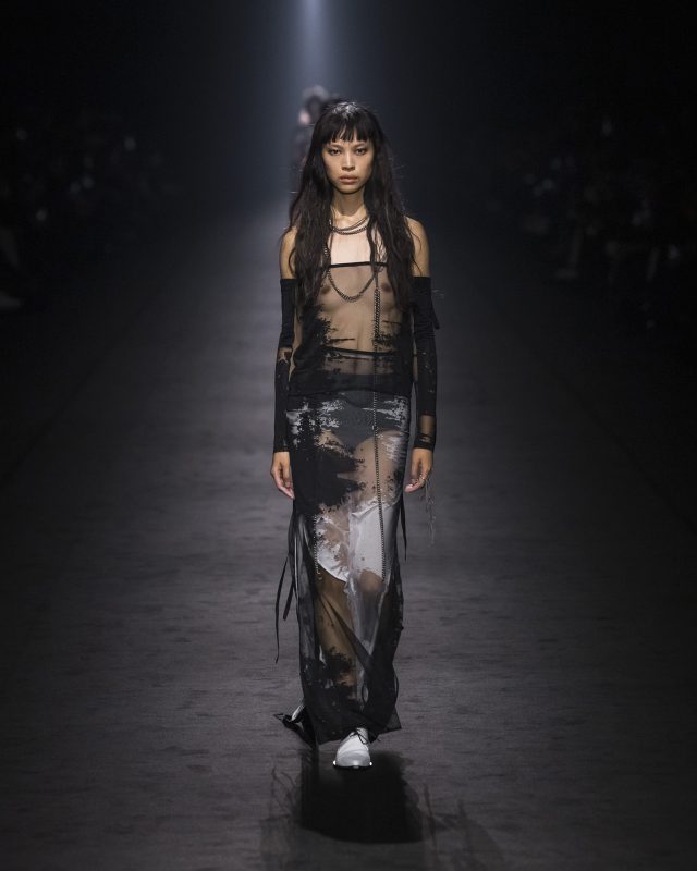 Model on the catwalk at the Ann Demeulemeester fashion show in Paris, Spring Summer 2024 Ready To Wear Fashion Week,

Photo by Valerio Mezzanotti