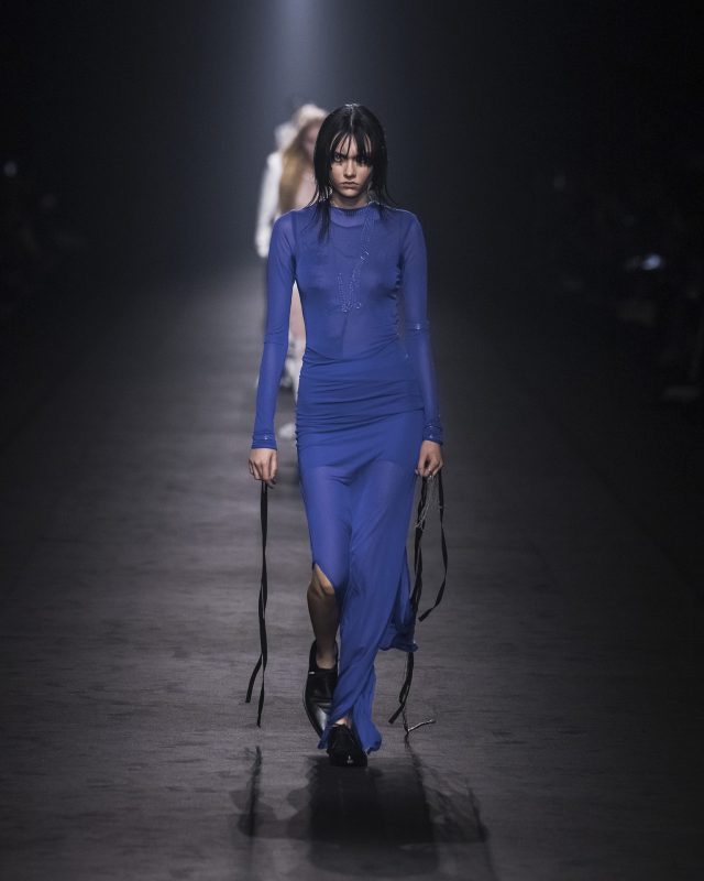 Model on the catwalk at the Ann Demeulemeester fashion show in Paris, Spring Summer 2024 Ready To Wear Fashion Week,

Photo by Valerio Mezzanotti