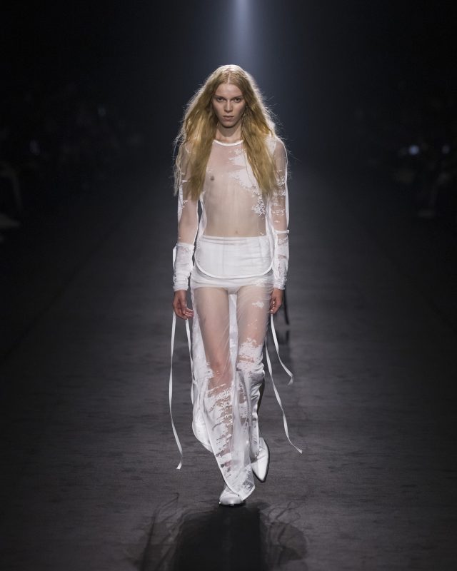 Model on the catwalk at the Ann Demeulemeester fashion show in Paris, Spring Summer 2024 Ready To Wear Fashion Week,

Photo by Valerio Mezzanotti