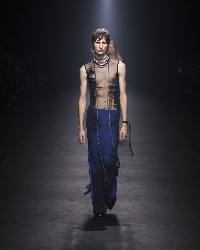 Model on the catwalk at the Ann Demeulemeester fashion show in Paris, Spring Summer 2024 Ready To Wear Fashion Week,

Photo by Valerio Mezzanotti