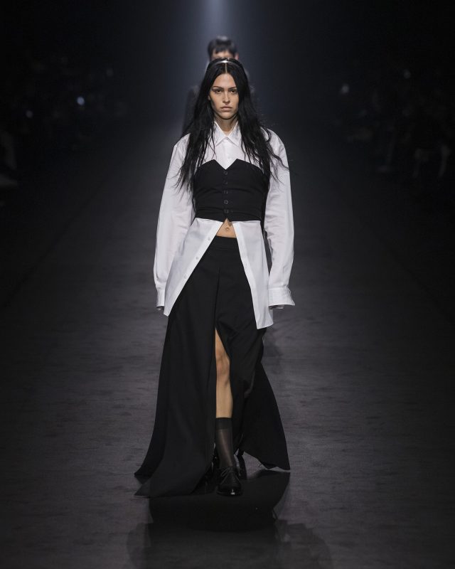 Model on the catwalk at the Ann Demeulemeester fashion show in Paris, Spring Summer 2024 Ready To Wear Fashion Week,

Photo by Valerio Mezzanotti