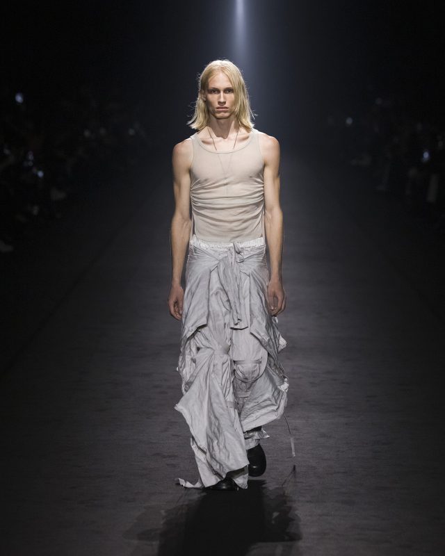 Model on the catwalk at the Ann Demeulemeester fashion show in Paris, Spring Summer 2024 Ready To Wear Fashion Week,

Photo by Valerio Mezzanotti