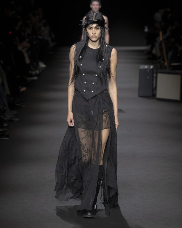 Model on the catwalk at the Ann Demeulemeester fashion show in Paris, Spring Summer 2026 Ready To Wear Fashion Week

Photo by Valerio Mezzanotti / NOWFASHION