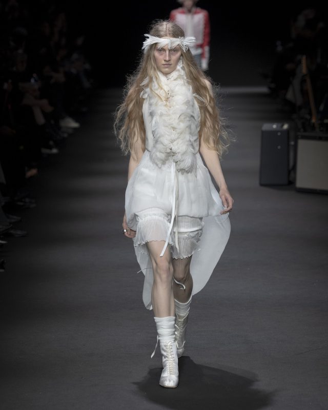 Model on the catwalk at the Ann Demeulemeester fashion show in Paris, Spring Summer 2026 Ready To Wear Fashion Week

Photo by Valerio Mezzanotti / NOWFASHION